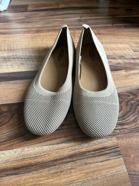 Seychelles Beige Knit Ballet Flats - Lightweight Slip-On Women's Shoes - W 9